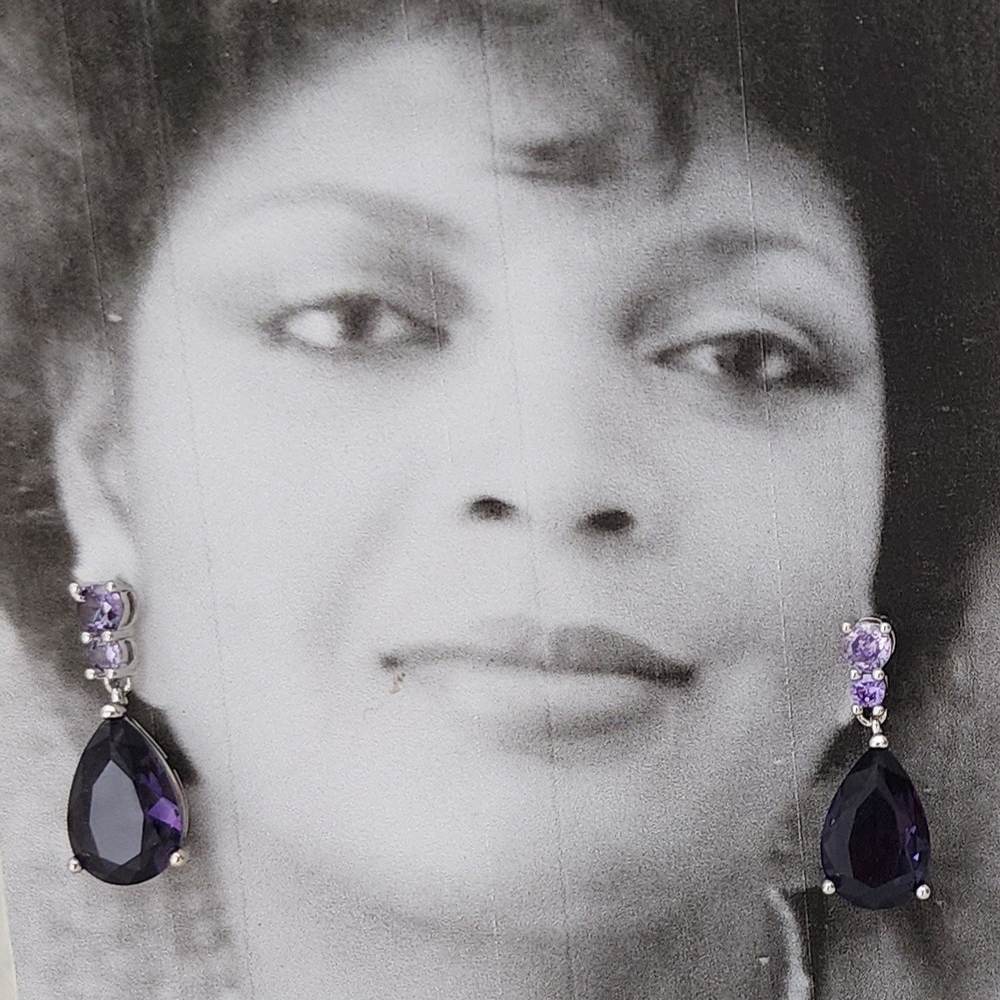 Elegant Purple Teardrop Earrings